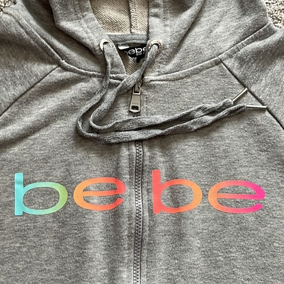 Bebe Gray Zip-Up Hoodie. XL - Picture 2 of 10
